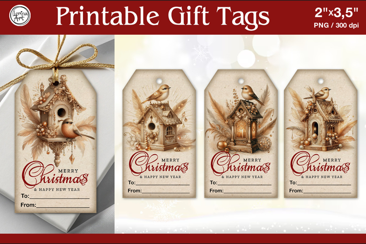 Christmas Gift Tags|Christmas Bird| PNG Sublimation