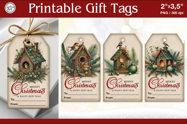 Christmas Gift Tags|Christmas Bird| PNG Sublimation