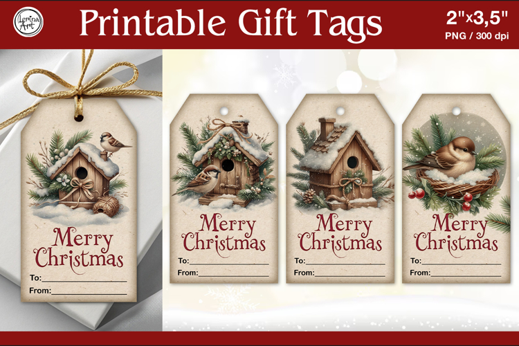 Christmas Gift Tags|Christmas Bird| PNG Sublimation