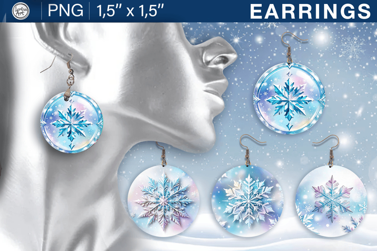 Northern Lights earrings sublimation designs, 4 PNG