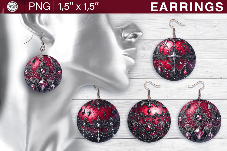 Christmas earrings sublimation designs, 4 PNG