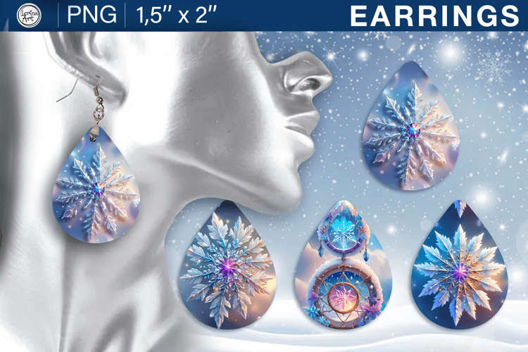 Northern Lights earrings sublimation designs, 4 PNG