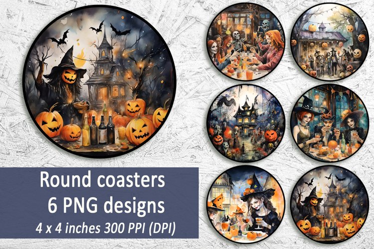 Halloween round Coasters bundle | Round coaster sublimation