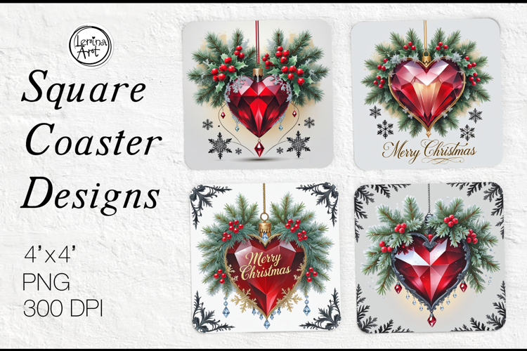 Christmas Coaster Design, 4 PNG