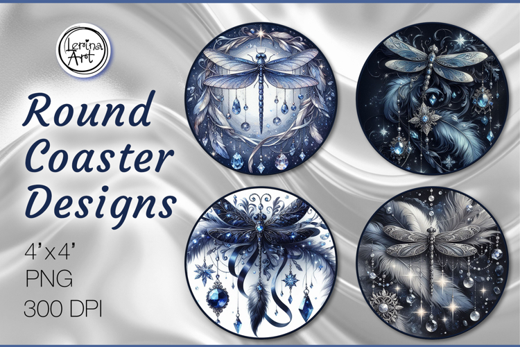 Dragonfly. Coaster / keychain / magnets design PNG