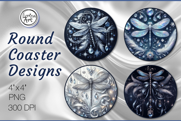 Dragonfly. Coaster / keychain / magnets design PNG