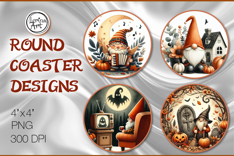 Halloween Coaster Design, 4 PNG