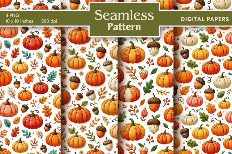 Thanksgiving digital papers. Autumn Seamless pattern