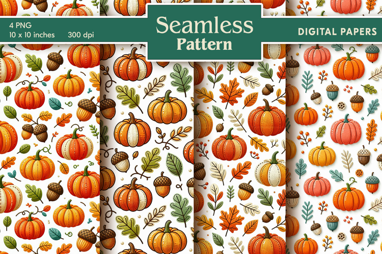 Thanksgiving digital papers. Autumn Seamless pattern