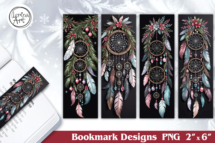Christmas Dream Catcher Printable Bookmark 4 PNG