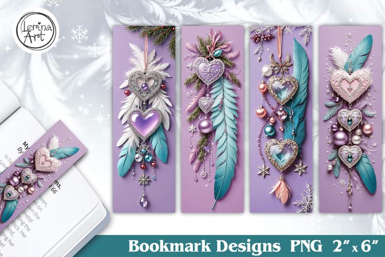 Christmas Feather Printable Bookmark 4 PNG
