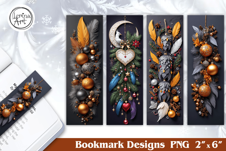 Christmas Feather Printable Bookmark 4 PNG