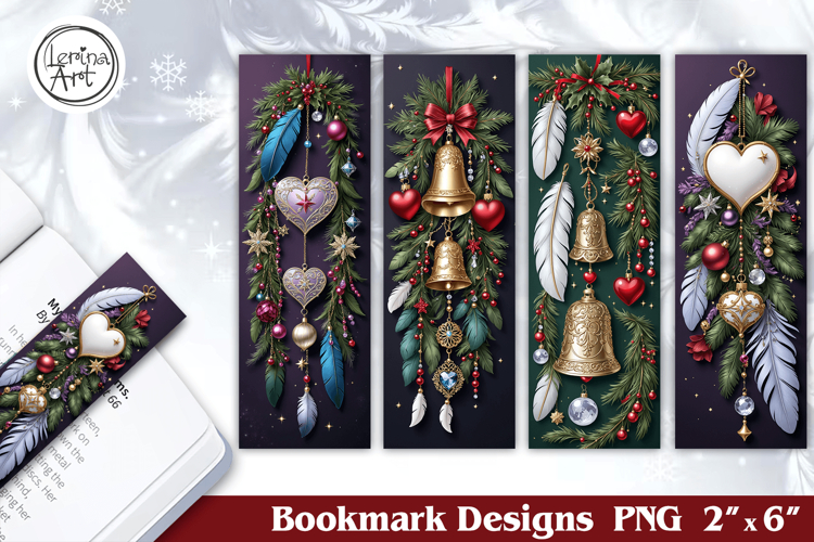 Christmas Feather Printable Bookmark 4 PNG