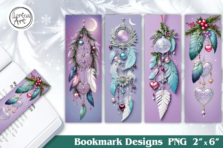 Christmas Feather Printable Bookmark 4 PNG