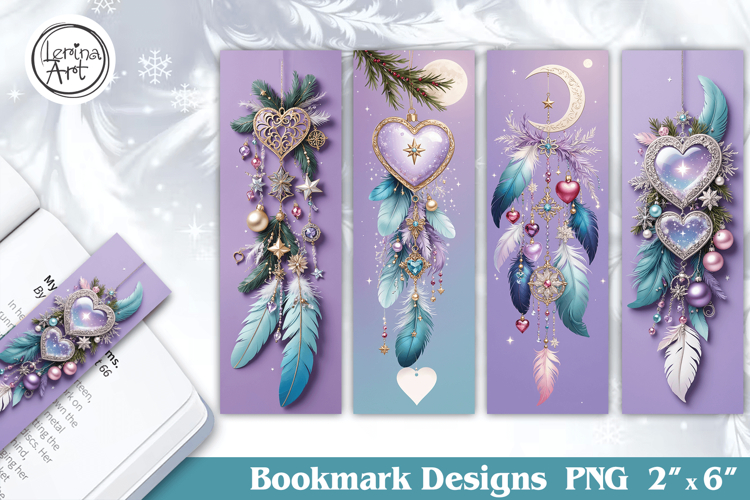 Christmas Feather Printable Bookmark 4 PNG