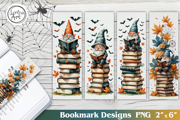 halloween / Cute Gnome / Printable Bookmark 4 PNG