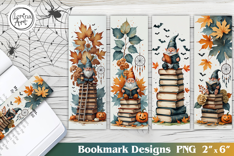 halloween / Cute Gnome / Printable Bookmark 4 PNG