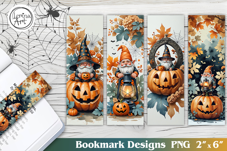 halloween / Cute Gnome / Printable Bookmark 4 PNG