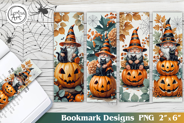 halloween / Cute Gnome / Printable Bookmark 4 PNG