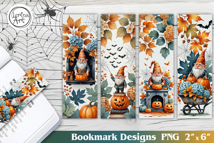 halloween / Cute Gnome / Printable Bookmark 4 PNG