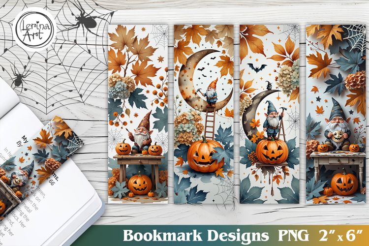 halloween / Cute Gnome / Printable Bookmark 4 PNG