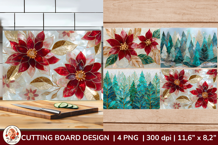 Christmas Cutting Board Designs Stained Glass