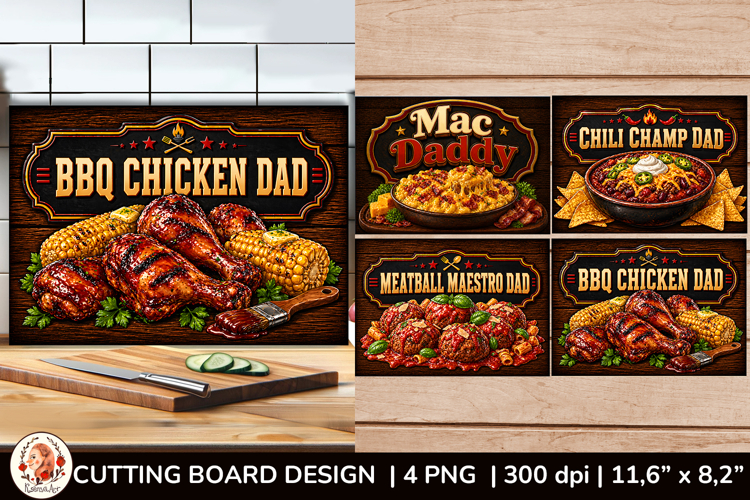 Father’s Day, Dad Cooking, PNG Cutting Board Sublimation