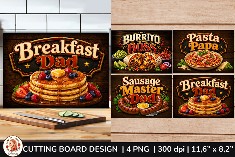 Father’s Day BBQ PNG Cutting Board Sublimation
