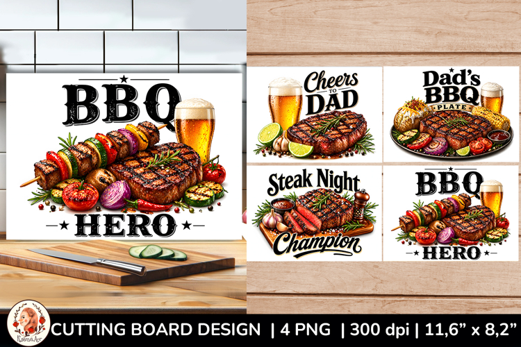 Father’s Day BBQ PNG Cutting Board Sublimation