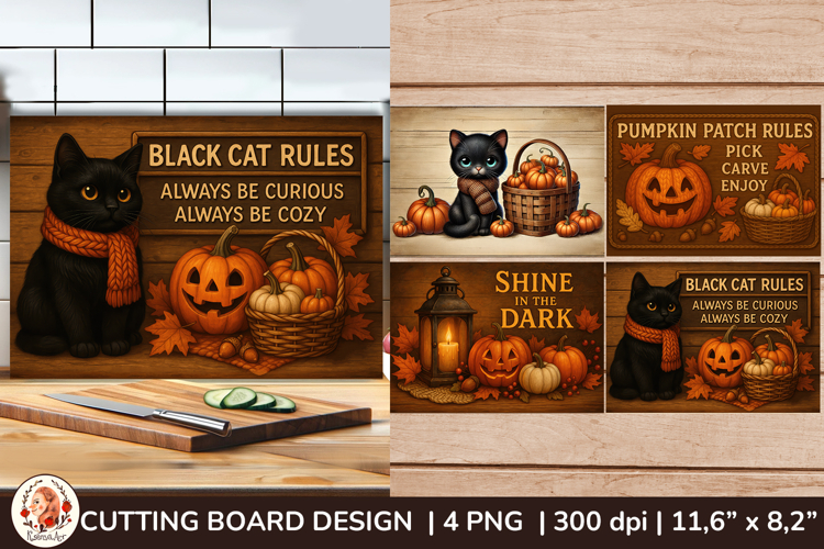 Kitchen Glass Cutting Board, Halloween Kitchen