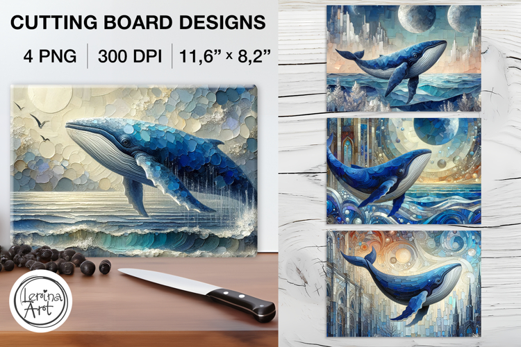 Ocean Cutting Board Designs / 4 PNG