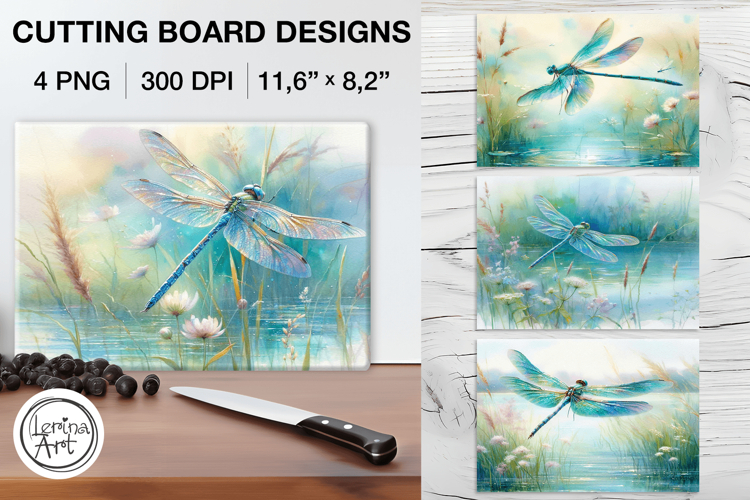 Dragonfly Cutting Board Designs / 4 PNG