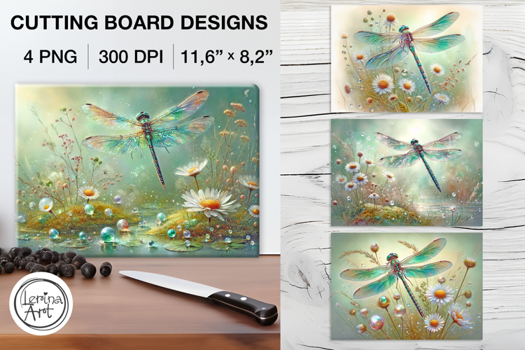Dragonfly Cutting Board Designs / 4 PNG example image 1