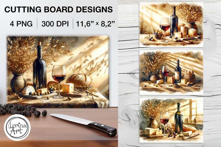 Summer Wine Cutting Board Designs / 4 PNG