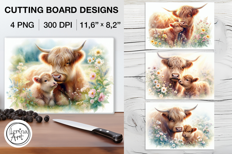 Mothers Love Cutting Board Designs / 4 PNG
