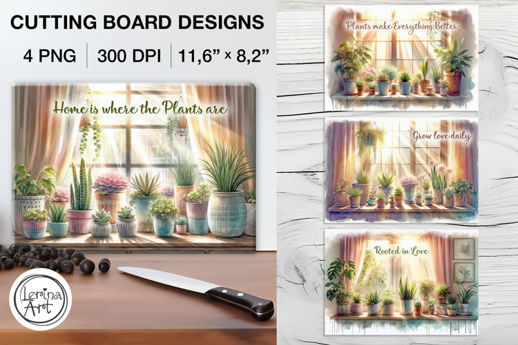 Sweet Home Cutting Board Designs / 4 PNG