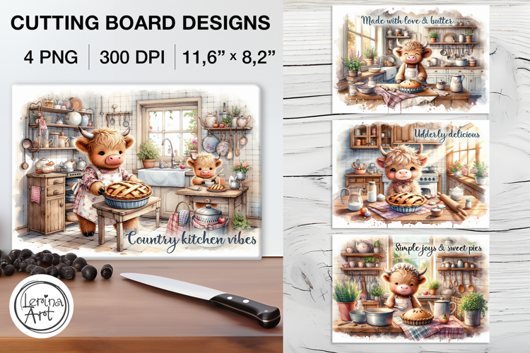 Sweet Home Cutting Board Designs / 4 PNG