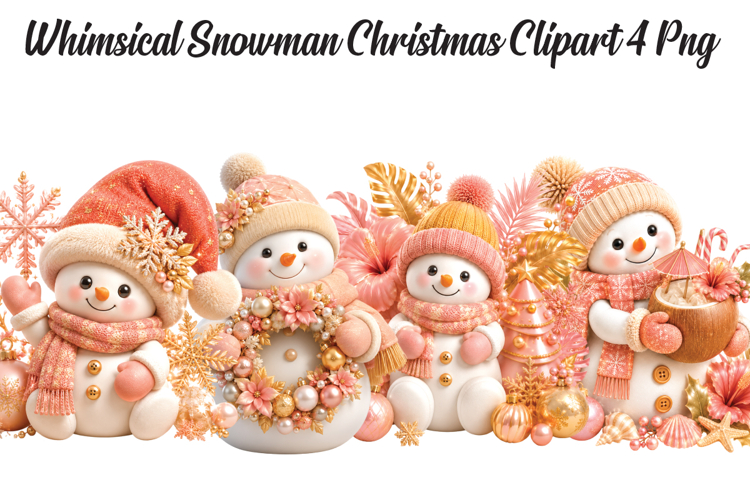 Whimsical Snowman Christmas Png Clipart