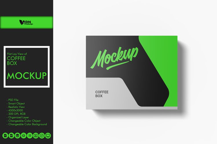 Flat Lay of Coffee Box Mockup example image 1