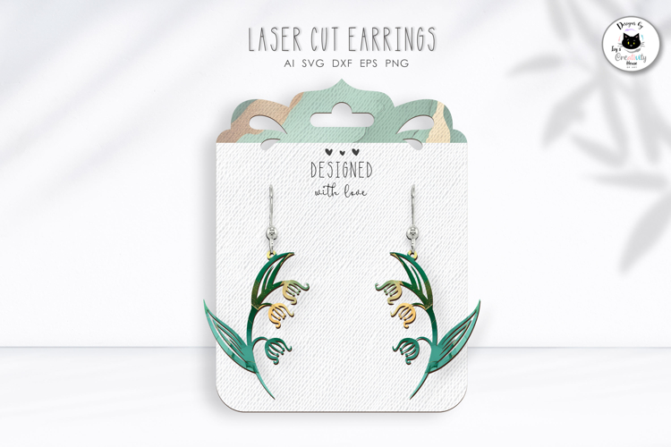 Lilly Of The Valley Flower Earrings | Floral Laser SVG