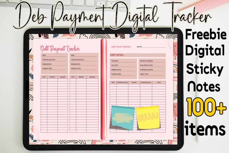 Debt Payment Digital Tracker 1 Pages for 1 month example image 1