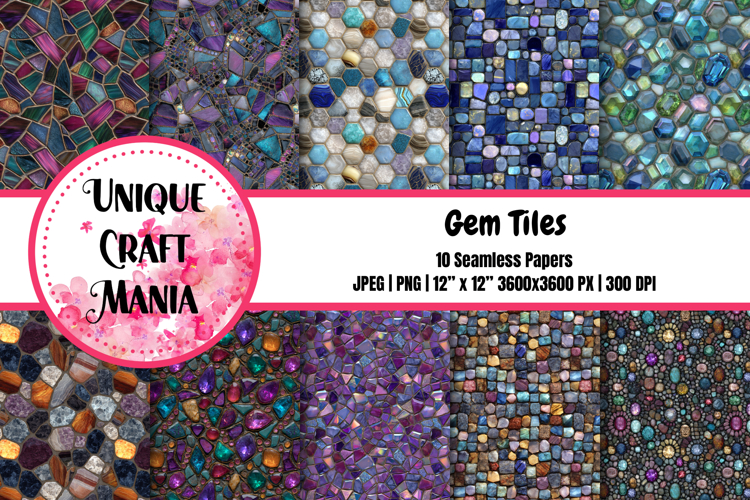 Gem Tiles Seamless Pattern