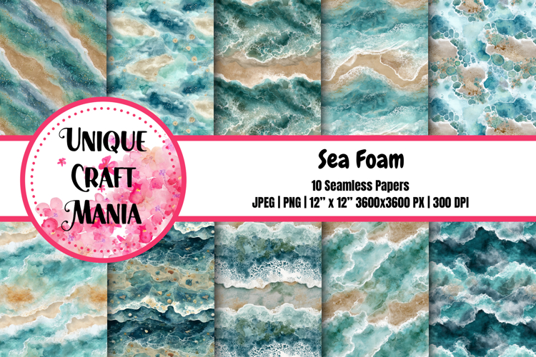 Sea Foam Seamless Pattern example image 1