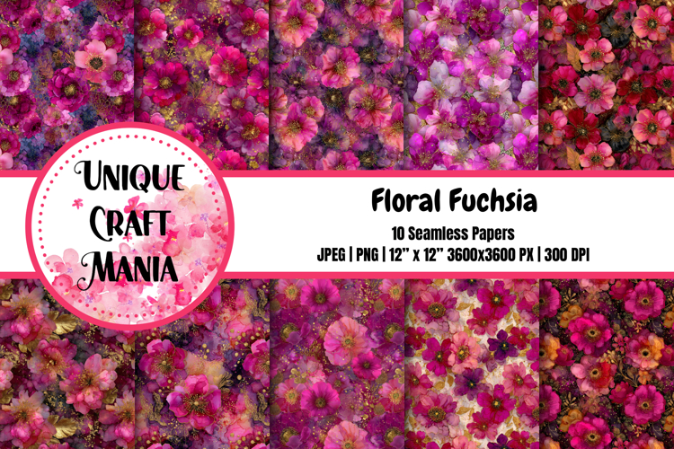Floral Fuchsia Seamless Pattern