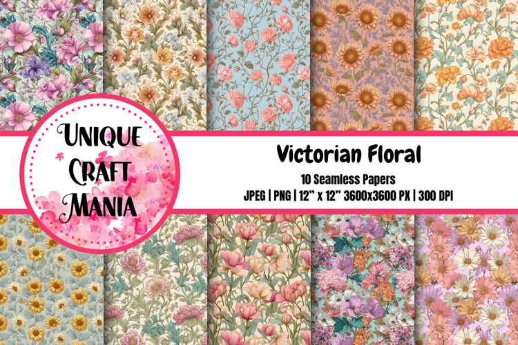 Victorian Floral Seamless Pattern