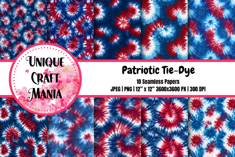 Patriotic Tie-Dye Seamless Pattern