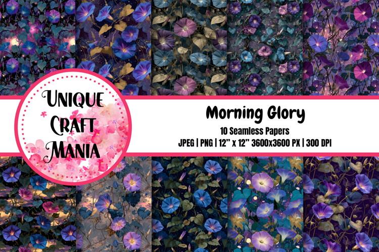 Morning Glory Seamless Pattern