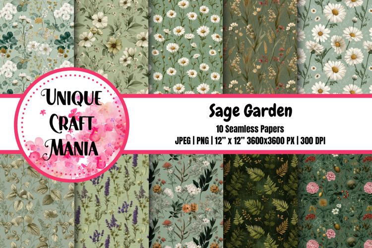 Sage Garden Seamless Pattern
