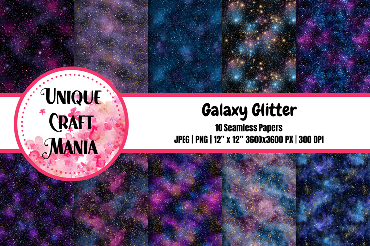 Galaxy Glitter Seamless Pattern