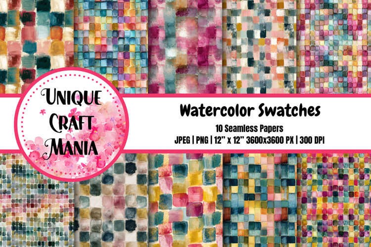 Watercolor Swatches Seamless Pattern